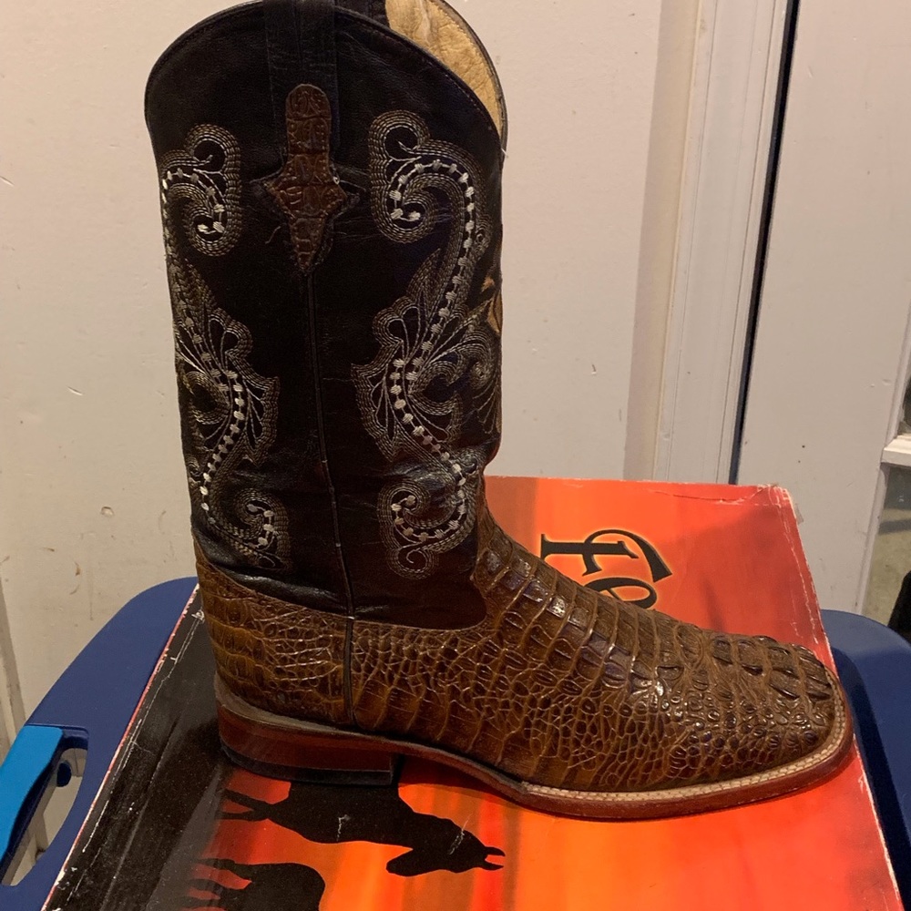 Ferrini Italia Print Caiman Crocodile Mens Boots